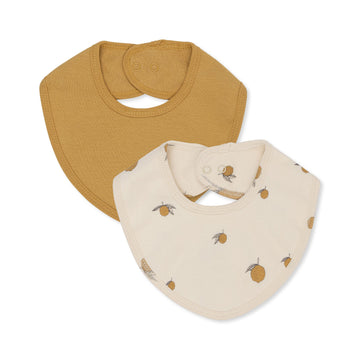 Lot de 2 bavoirs bandana citrons  - Konges Slojd