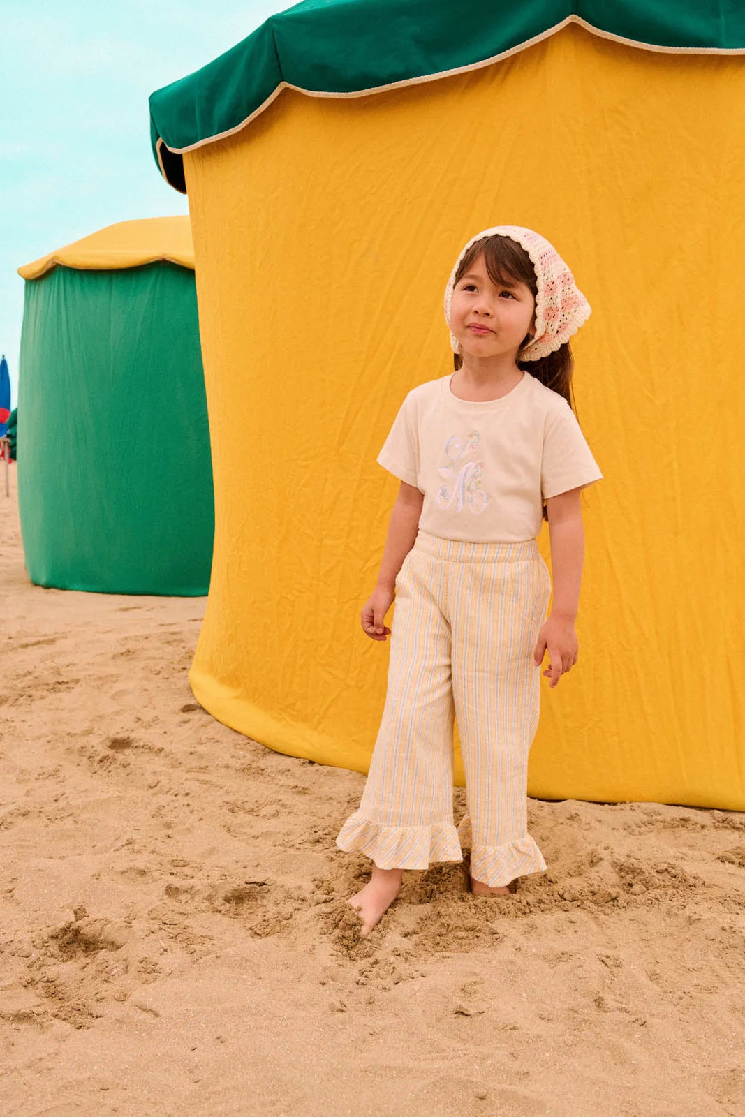 Pantalon Loukie yellow sunnie stripes fille Louise Misha 