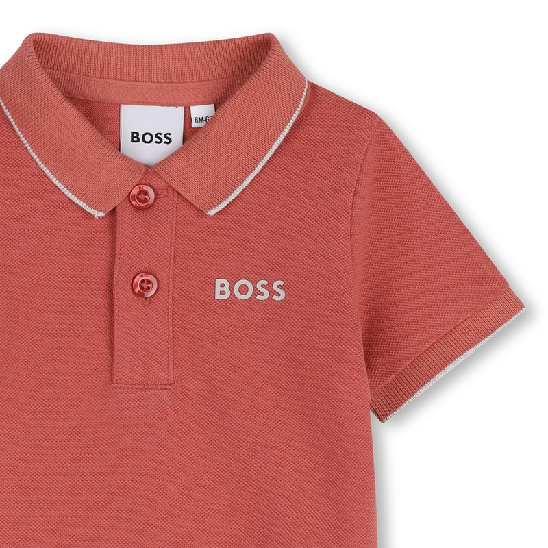 Polo manches courtes rose violacé babyboy Boss E26