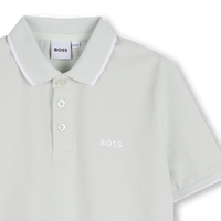 Polo manches courtes turquoise garçon Boss E26