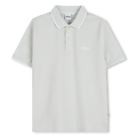 Polo manches courtes turquoise garçon Boss E26