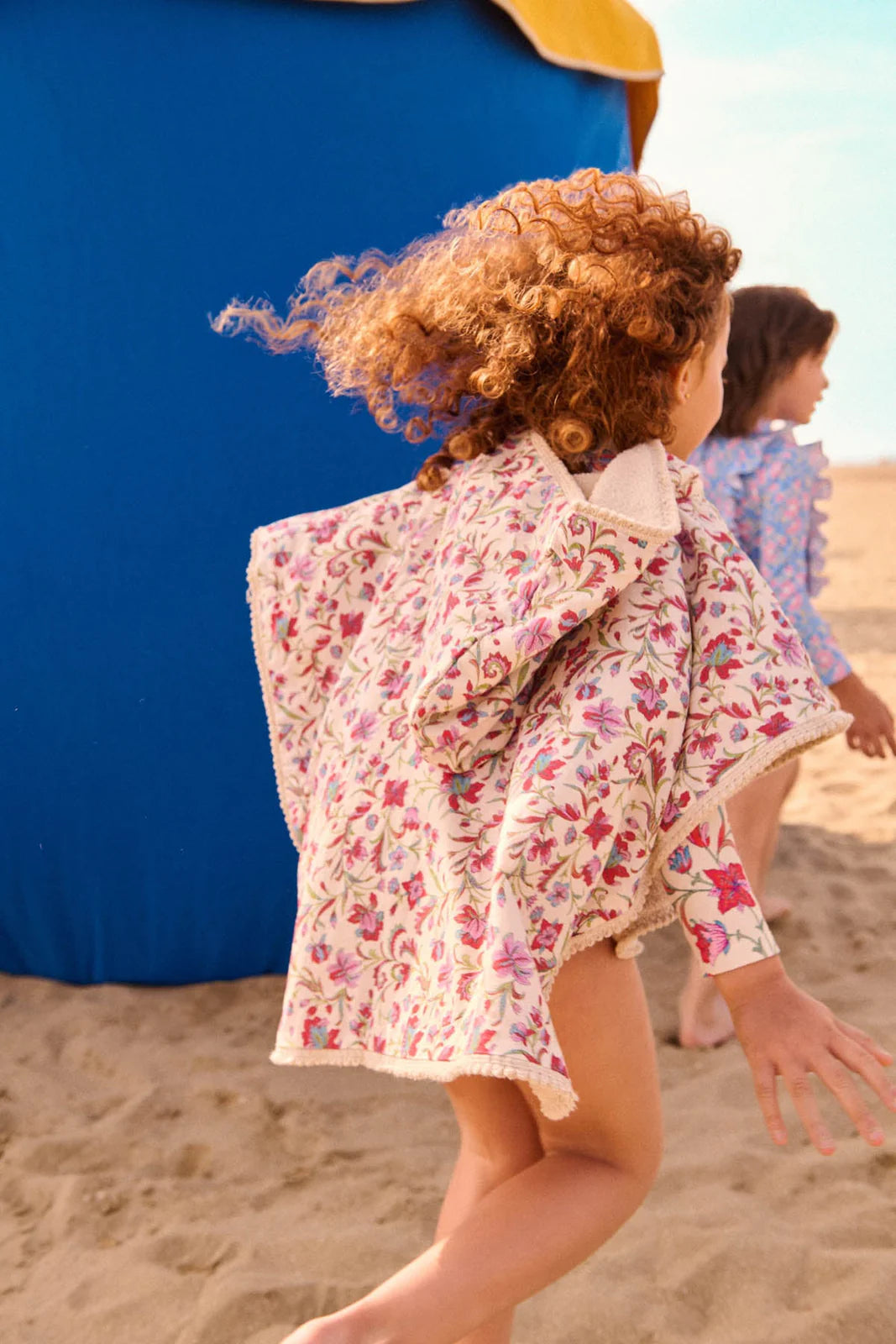 Poncho de bain cream floral haven fille Louise Misha E26