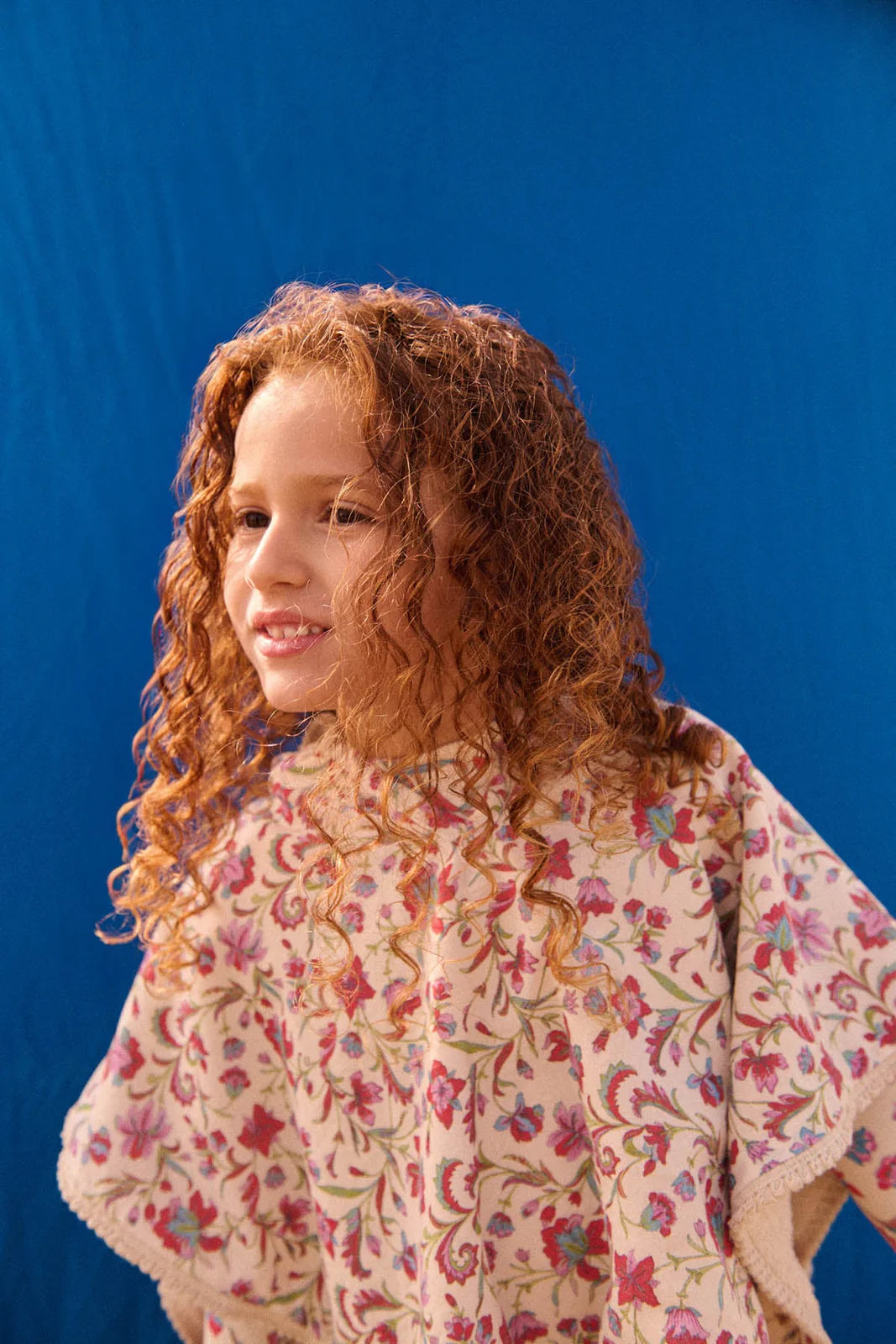 Poncho de bain cream floral haven fille Louise Misha E26