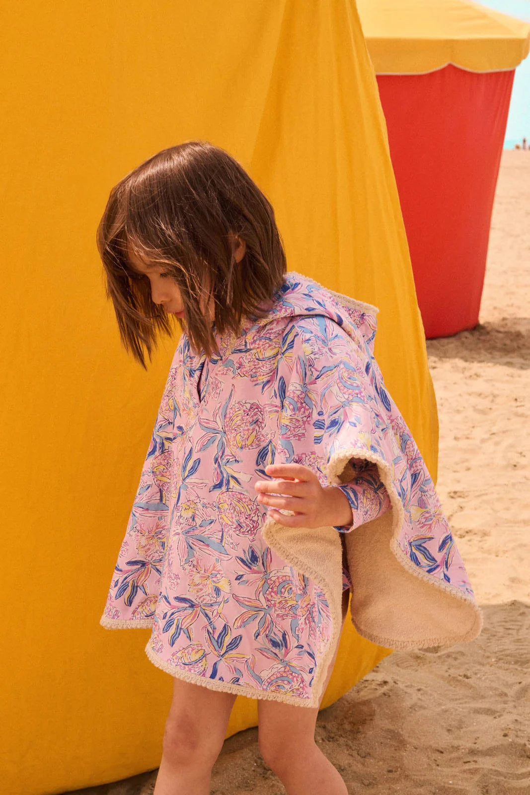 Poncho de bain pink lush paradise fille Louise Misha E26