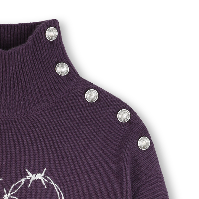 Pull en laine violet chiné col montant fille Zadig & Voltaire H25