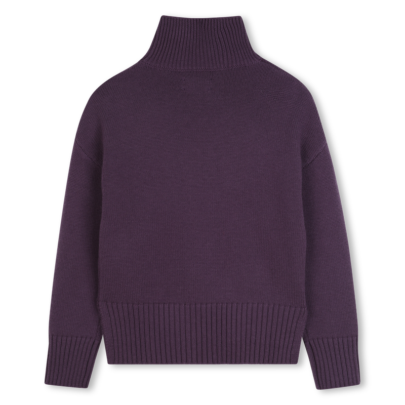 Pull en laine violet chiné col montant fille Zadig & Voltaire H25