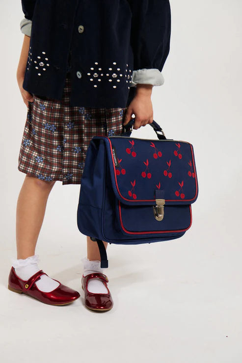 Petit Cartable velvet cherries Caramel & Cie