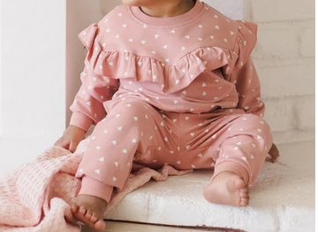 Ensemble coeurs rose babygirl - Quincy Mae