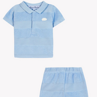 Ensemble court bleu nuage éponge et coton rayure babyboy Tartine et Chocolat E26