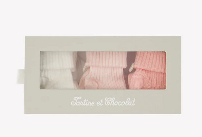Coffret Chaussettes babygirl rose coton Tartine et Chocolat