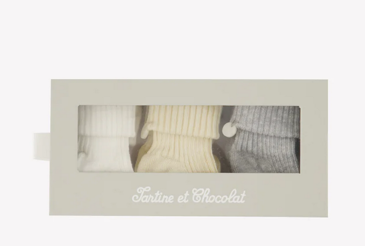 Coffret Chaussettes unisexe écru coton Tartine et Chocolat