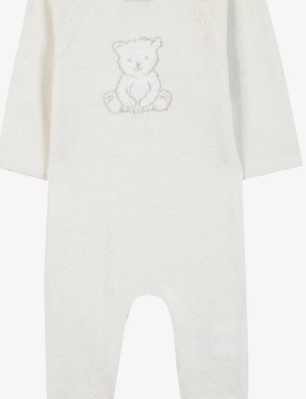 Combinaison longue écru coton broderie baby Mixte Tartine et chocolat H26
