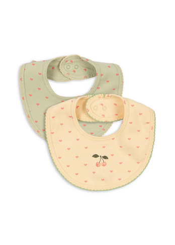 Lot de 2 bavoir basic coeur  - Konges Slojd