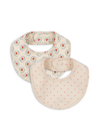 Lot de 2 bavoirs Basic  pirouette dot  - Konges Slojd