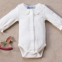 Body Ecru coton col brodé babygirl Tartine et Chocolat H26
