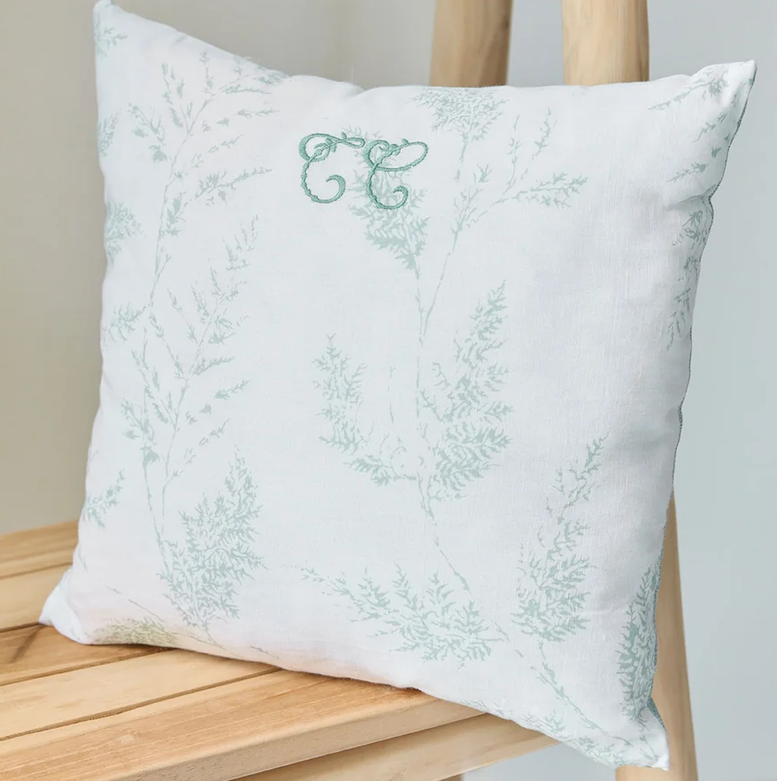 Coussin réversible feuillage vert Tartine et chocolat