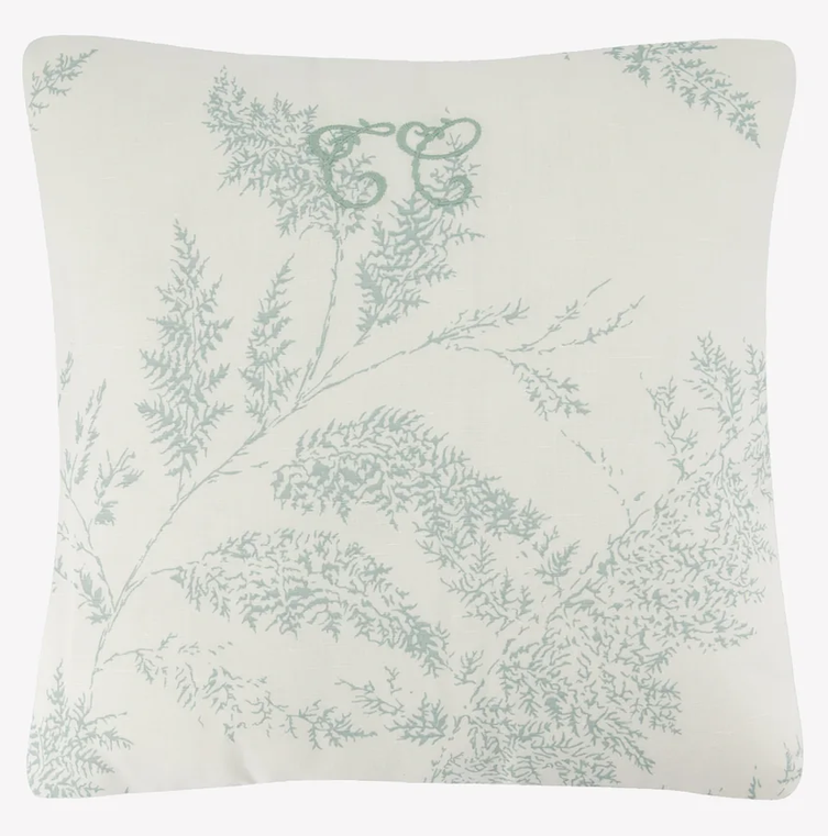 Coussin réversible feuillage vert Tartine et chocolat