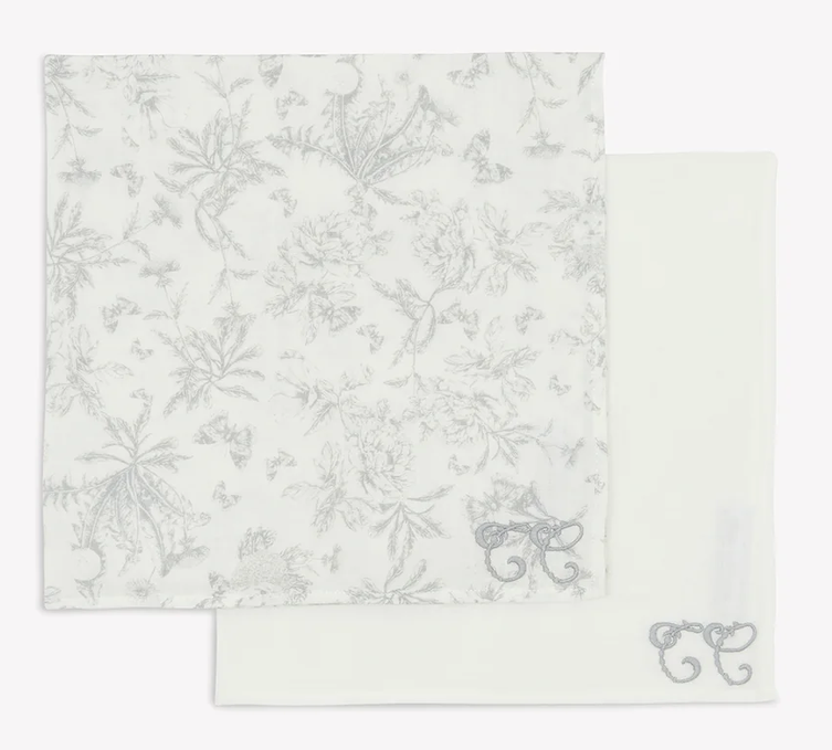 Lot de deux langes Toile de Jouy gris Tartine et Chocolat