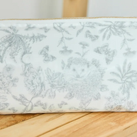 Trousse de toilette enduite Toile de Jouy gris Tartine et Chocolat