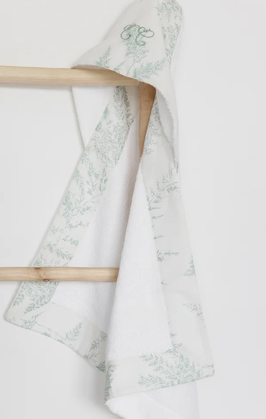 Cape de bain feuillage vert Tartine et Chocolat