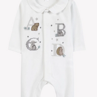 Pyjama velours brodé écru unisexe Tartine et Chocolat