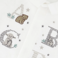Pyjama velours brodé écru unisexe Tartine et Chocolat