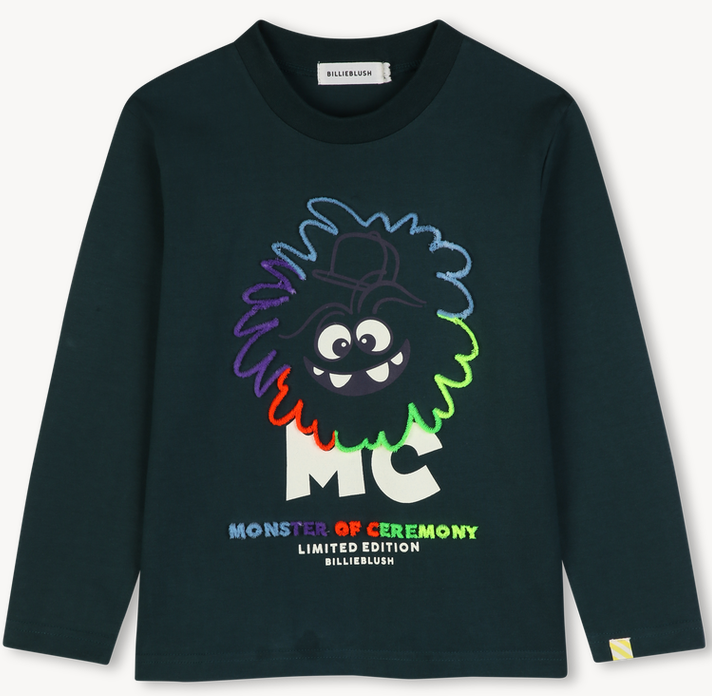 Tee-shirt manches longues noir garçon Billieblush H26