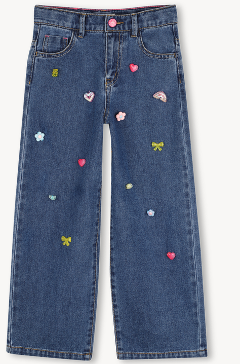 Pantalon en denim stone pousse fille Billieblush H26