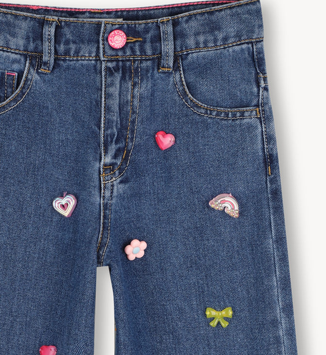 Pantalon en denim stone pousse fille Billieblush H26