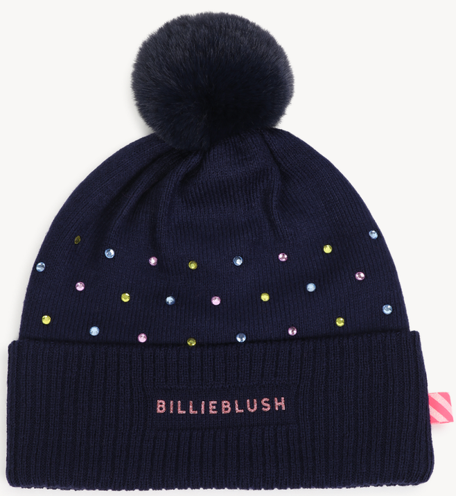 Bonnet à strass multicolors indigo blue fille Billieblush H26
