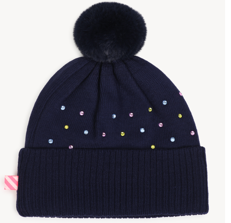 Bonnet à strass multicolors indigo blue fille Billieblush H26