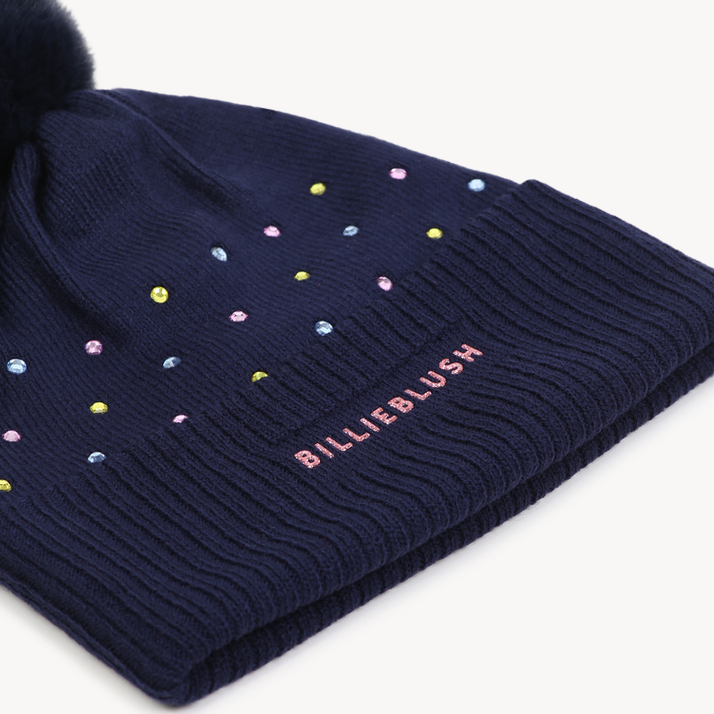 Bonnet à strass multicolors indigo blue fille Billieblush H26