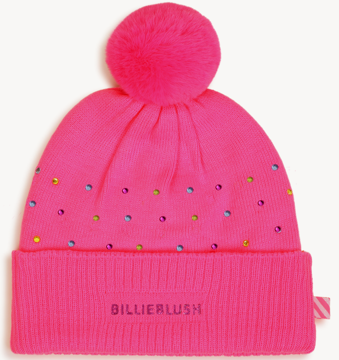 Bonnet à strass multicolores storm pink fille Billieblush H26