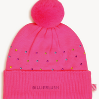 Bonnet à strass multicolores storm pink fille Billieblush H26