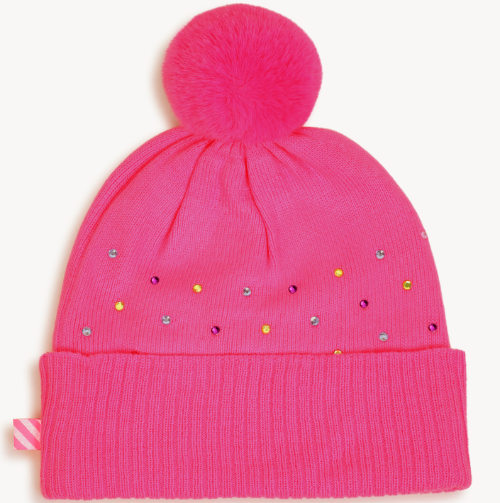 Bonnet à strass multicolores storm pink fille Billieblush H26