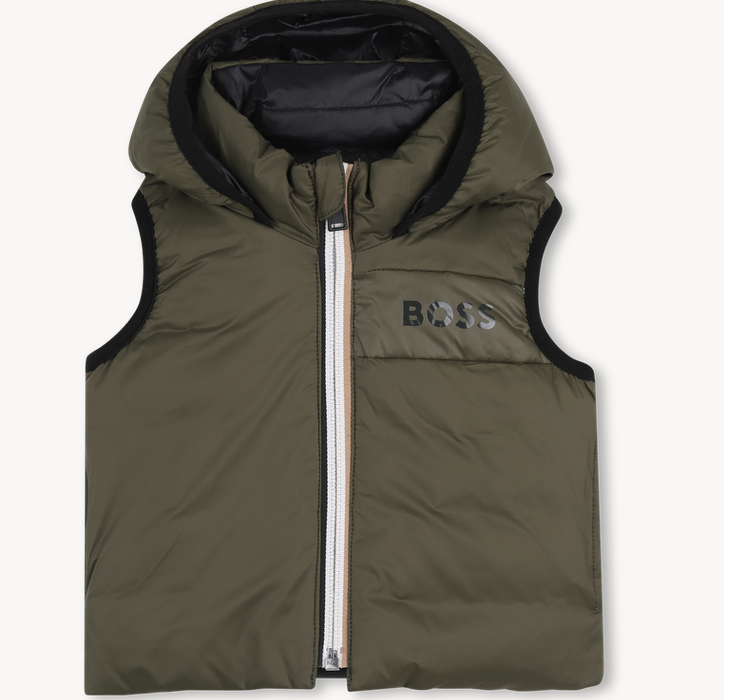 Doudoune sans manches réversible olive night Boss H26