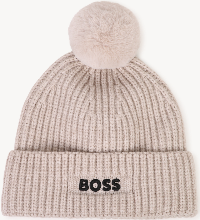 Bonnet en tricot ecru chiné babyboy Boss H26