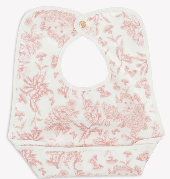 Bavoir toile de jouy rose enduite Tartine et Chocolat