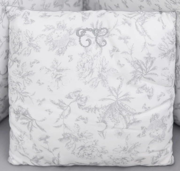 Coussin toile de jouy gris Tartine et chocolat