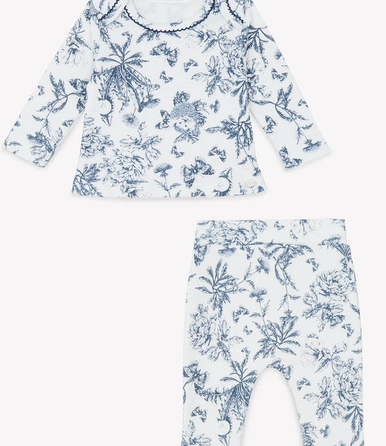 Pyjama deux pièces toile de Jouy marine unisexe Tartine et Chocolat
