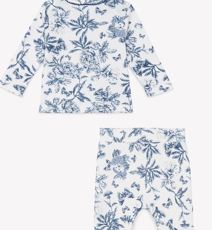 Pyjama deux pièces toile de Jouy marine unisexe Tartine et Chocolat