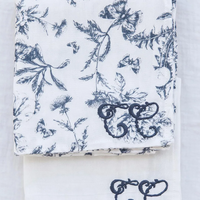 Lot de deux langes Toile de Jouy marine Tartine et Chocolat