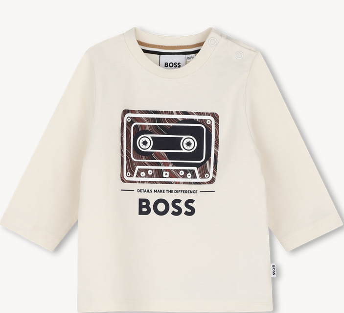Tee-shirt manches longues ivory babyboy Boss H26