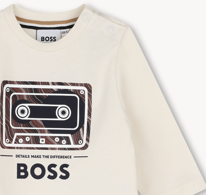 Tee-shirt manches longues ivory babyboy Boss H26