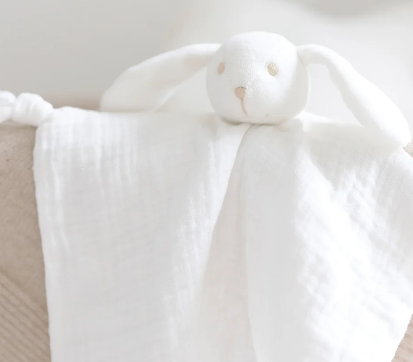 Doudou Augustin le Lapin coton bio écru Tartine et Chocolat