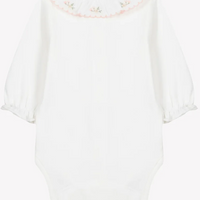 Body coton col volanté fleuri écru babygirl Tartine et Chocolat H26