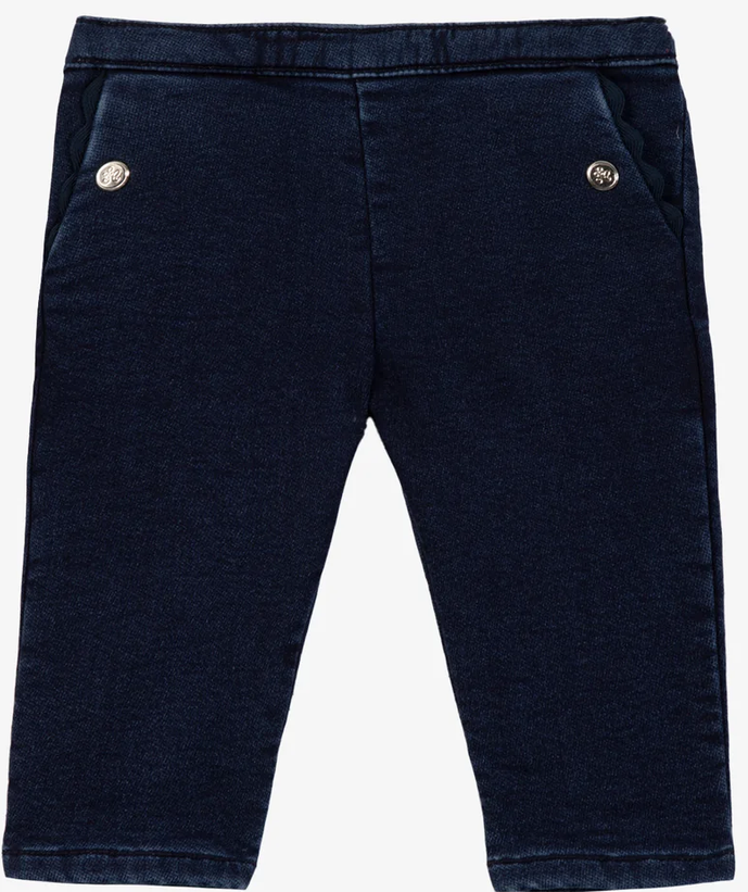 Pantalon en coton festonné marine babygirl Tartine et Chocolat H26