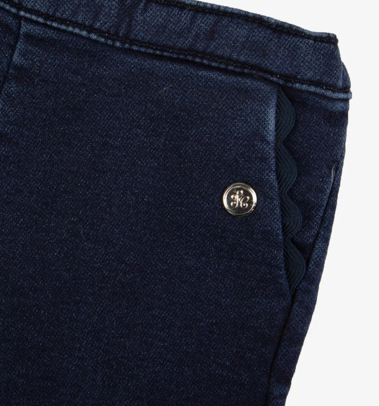 Pantalon en coton festonné marine babygirl Tartine et Chocolat H26