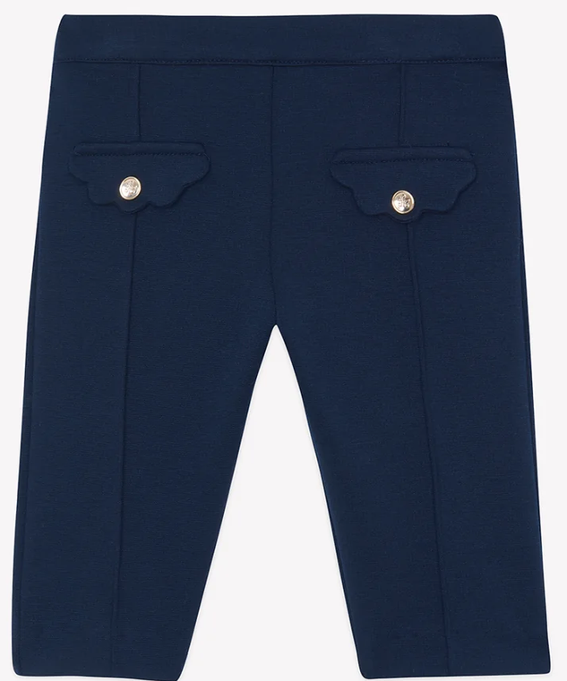 Pantalon avec poches festonnées marine babygirl Tartine et Chocolat H26