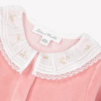 Pyjama en velours col volanté pêche babygirl Tartine et Chocolat